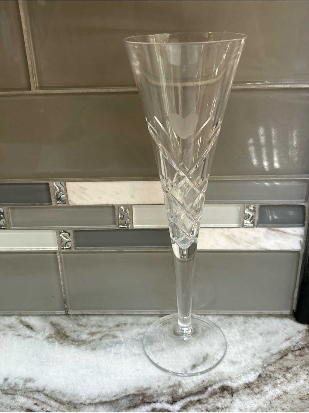 Reed & Barton Miller Rogaska Crystal Champagne Flute 11" wedding toasting glass